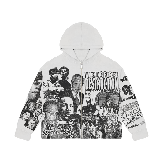 Black History Month Zip-up Hoodie - Grey